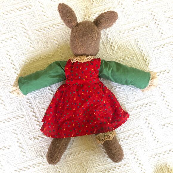 VTG Handmade Bunny Rabbit Plush Mohair Weighted Primitive Folk Art Cottagecore - Picture 4 of 8